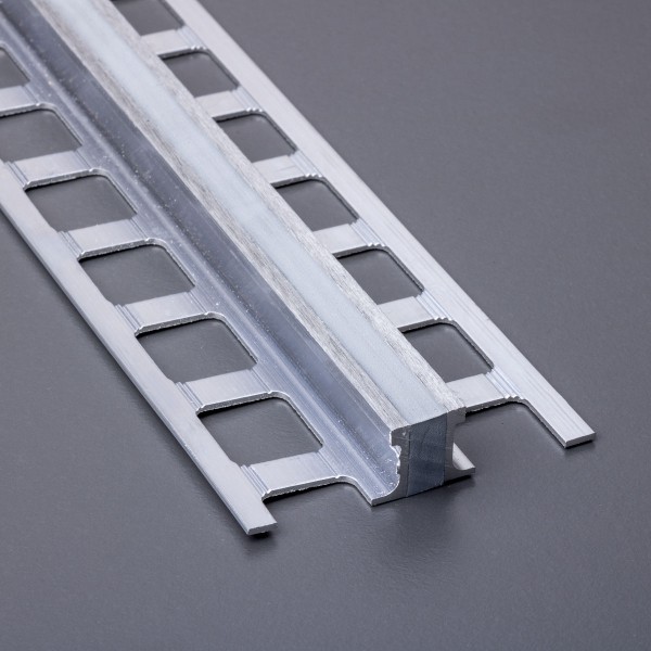 Dehnungsfugenprofil Aluminium Natur mit Silikon-Einlage Betongrau