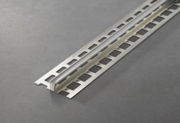 Dehnungsfugenprofil Edelstahl mit Silikon-Einlage Betongrau