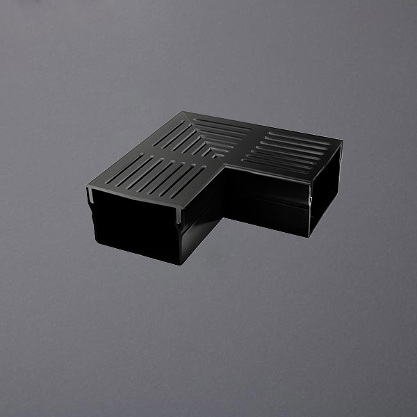 Eckstück Entwässerungsrinne Bodenrinne Terrassenrinne Regenrinne schwarz - Bild 4 von 5